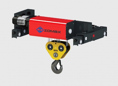 Double girder wire rope hoist trolley